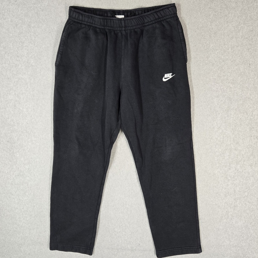 Nike Men Activewear Pants XL Black Embroidered Sweatpants Club Fleece Swoosh